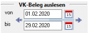 Auswahl des Datumsbereichs